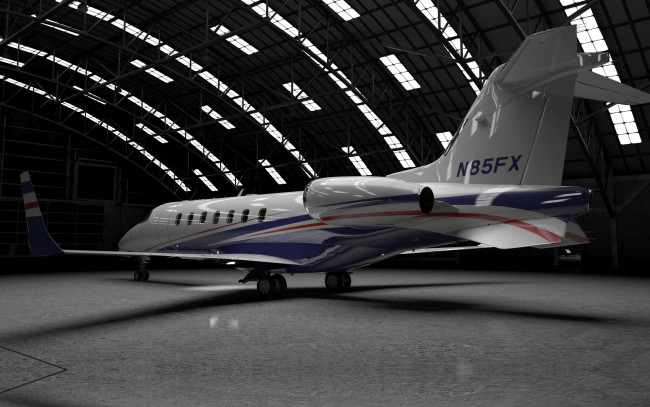 Обои картинки фото n85fx, авиация, пассажирские, самолёты, ангар, самолет