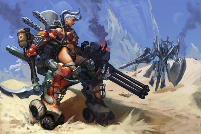 Обои картинки фото фэнтези, роботы, киборги, механизмы, девушка