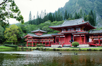 Картинка города буддистские другие храмы гавайи долина храмов