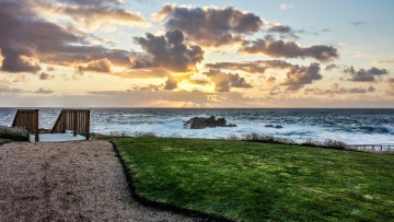 Картинка природа побережье море пляж дорожка лестница