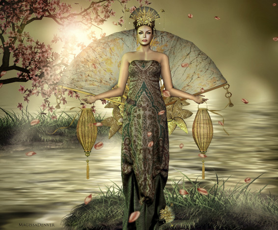 Обои картинки фото 3д, графика, people, люди, девушка, наряд