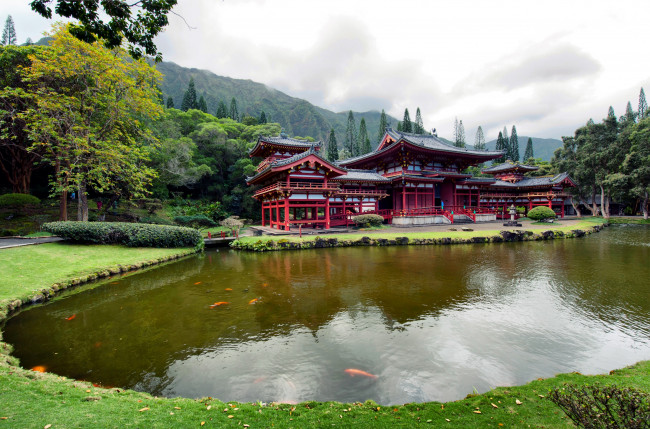 Обои картинки фото города, буддистские, другие, храмы, долина, храмов, гавайи