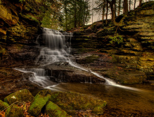 Картинка природа водопады водопад река лес
