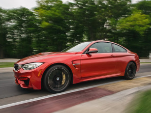 обоя автомобили, bmw, 2015, m4, coupе, us-spec, f82, красный