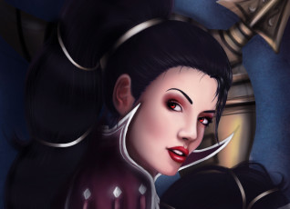Картинка league+of+legends фэнтези девушки лицо взгляд девушка арт волосы vayne league of legends