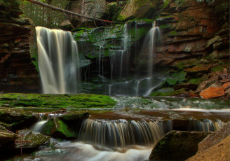 Картинка природа водопады река водопад лес