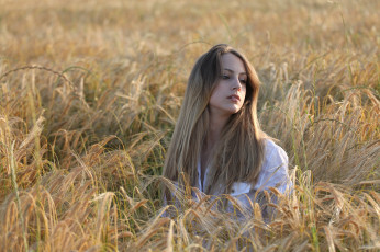 Картинка девушки -unsort+ блондинки поле рожь лицо