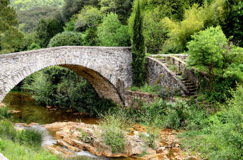 Картинка природа реки озера лес река мост арка