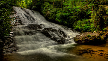 Картинка природа водопады водопад река лес