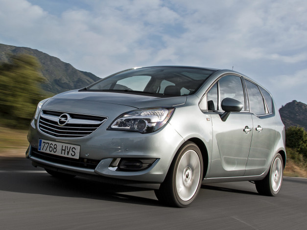 Обои картинки фото автомобили, opel, b, 2014г, серый, meriva