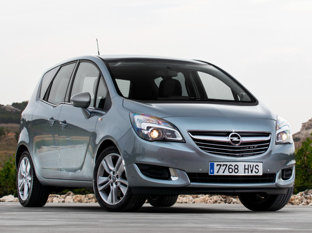 Обои картинки фото автомобили, opel, meriva, b, серый, 2014г