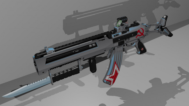 Обои картинки фото оружие, 3d, автомат