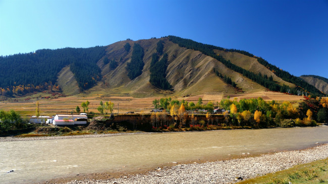 Обои картинки фото природа, реки, озера, холм, река