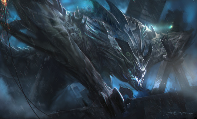 Обои картинки фото фэнтези, существа, чудовище, разрушение, кайдзю, монстр