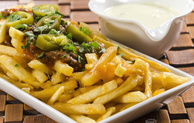 Обои картинки фото еда, картофель, чили, фри