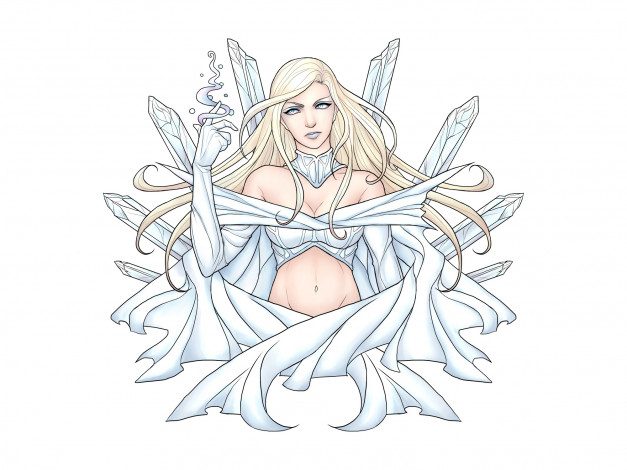 Обои картинки фото рисованное, комиксы, взгляд, фон, девушка