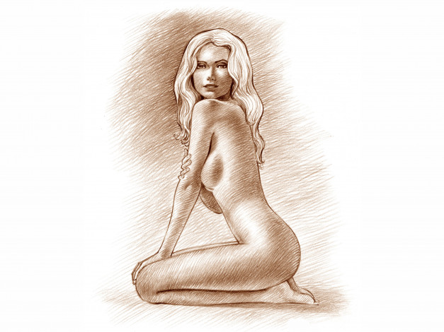 Обои картинки фото рисованное, люди, взгляд, фон, девушка