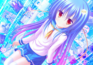 Картинка аниме unknown +другое девушка фон взгляд