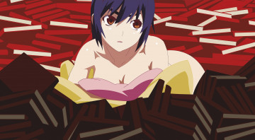 Картинка аниме bakemonogatari фон девушка взгляд