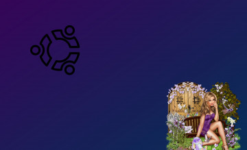 обоя компьютеры, ubuntu linux, логотип, фон