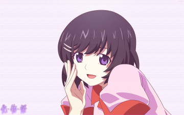 Картинка аниме bakemonogatari фон взгляд девушка
