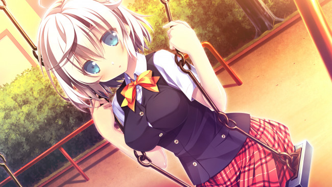 Обои картинки фото аниме, loverec, фон, взгляд, девушка