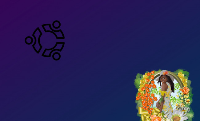 Обои картинки фото компьютеры, ubuntu linux, фон, логотип