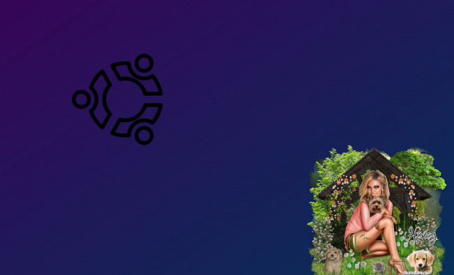 Обои картинки фото компьютеры, ubuntu linux, логотип, фон