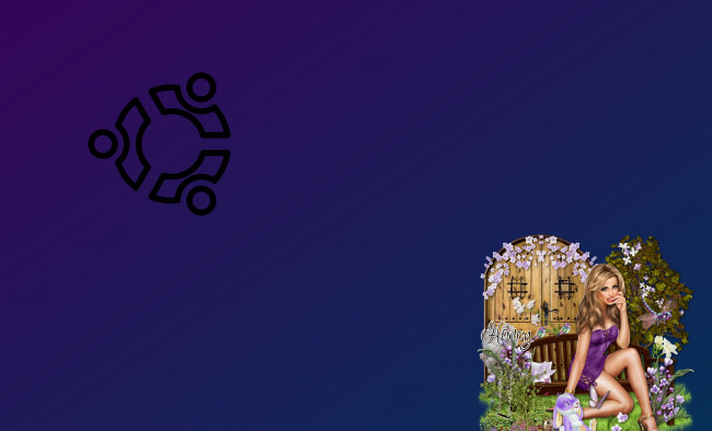 Обои картинки фото компьютеры, ubuntu linux, логотип, фон