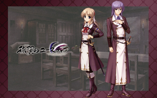 Обои картинки фото aiyoku no eustia, аниме, фон, взгляд, девушки