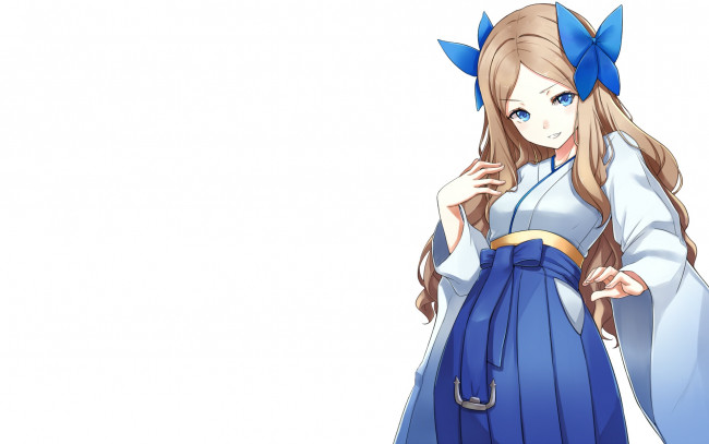 Обои картинки фото аниме, kantai collection, девушка, фон, взгляд