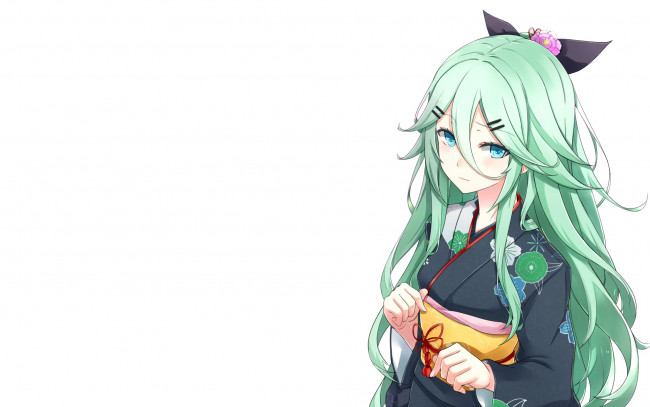 Обои картинки фото аниме, kantai collection, фон, взгляд, девушка