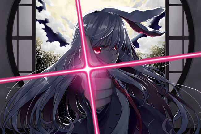 Обои картинки фото аниме, touhou, девушка, взгляд, фон