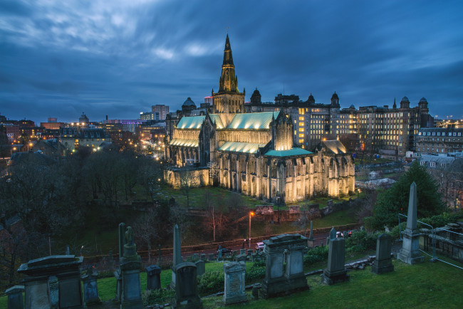 Обои картинки фото glasgow necropolis, города, - панорамы, обзор