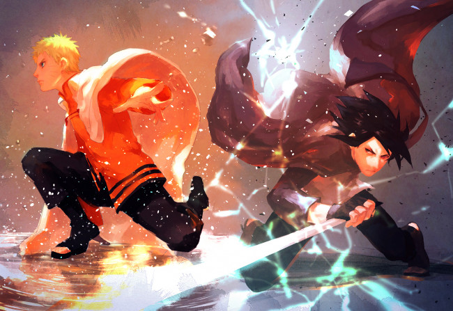 Обои картинки фото аниме, naruto, наруто, саске