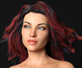 Картинка 3д+графика портрет+ portraits фон взгляд девушка