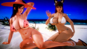 обоя 3д графика, люди , people, взгляд, фон, девушки