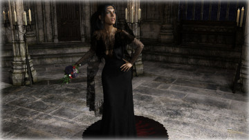 Картинка 3д+графика существа+ creatures вампир фон взгляд девушка