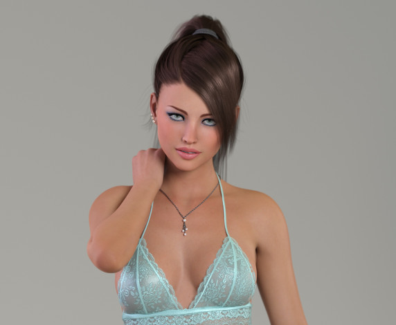 Обои картинки фото 3д графика, люди , people, фон, взгляд, девушка