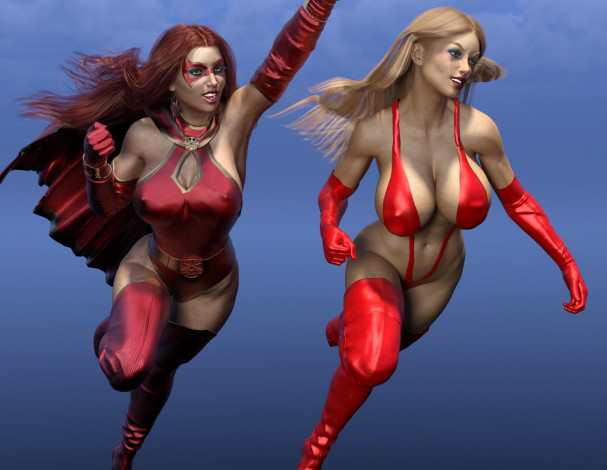 Обои картинки фото 3д графика, фантазия , fantasy, фон, взгляд, девушки