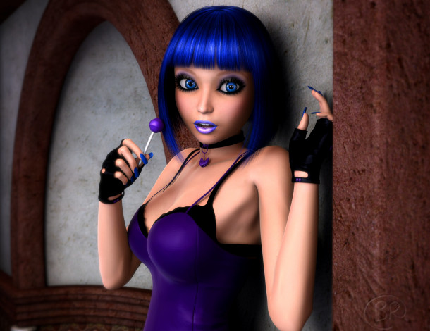 Обои картинки фото 3д графика, люди , people, фон, взгляд, девушка