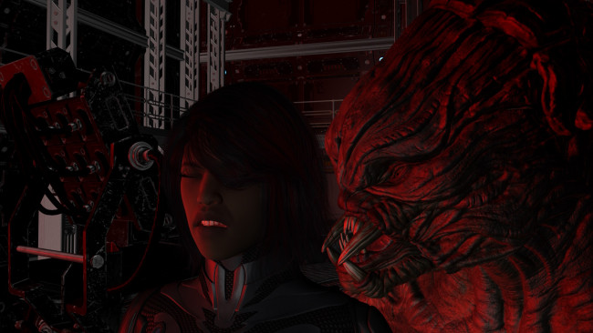 Обои картинки фото 3д графика, фантазия , fantasy, фон, взгляд, девушка