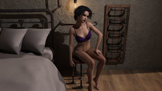 Обои картинки фото 3д графика, люди , people, девушка, фон, взгляд