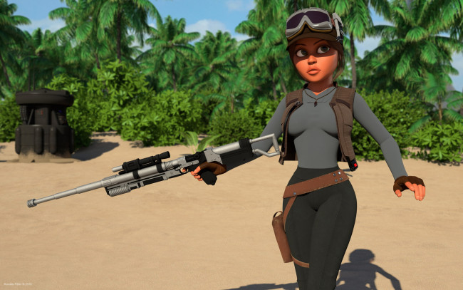 Обои картинки фото 3д графика, мультфильмы и в игры, фон, взгляд, девушка