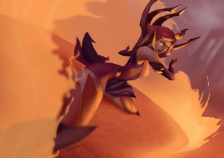 Картинка видео+игры league+of+legends lux девушка огонь