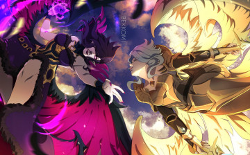 Картинка видео+игры league+of+legends morgana kayle девушки крылья бой