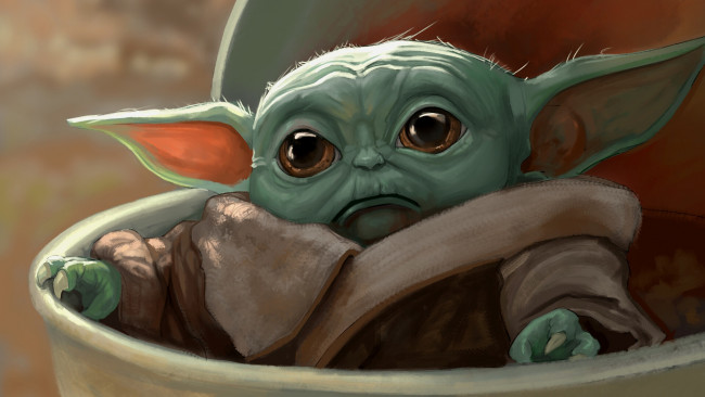 Обои картинки фото рисованное, кино,  мультфильмы, baby, yoda