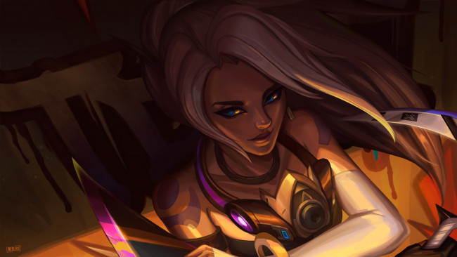 Обои картинки фото видео игры, league of legends, девушка, лицо, akali