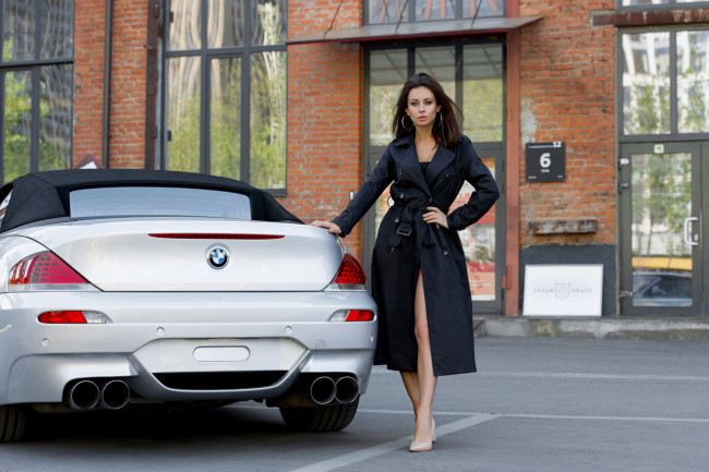 Обои картинки фото автомобили, -авто с девушками, bmw, 6, series