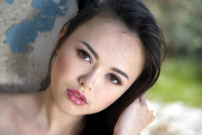 Обои картинки фото девушки, li moon, портрет, азиатка